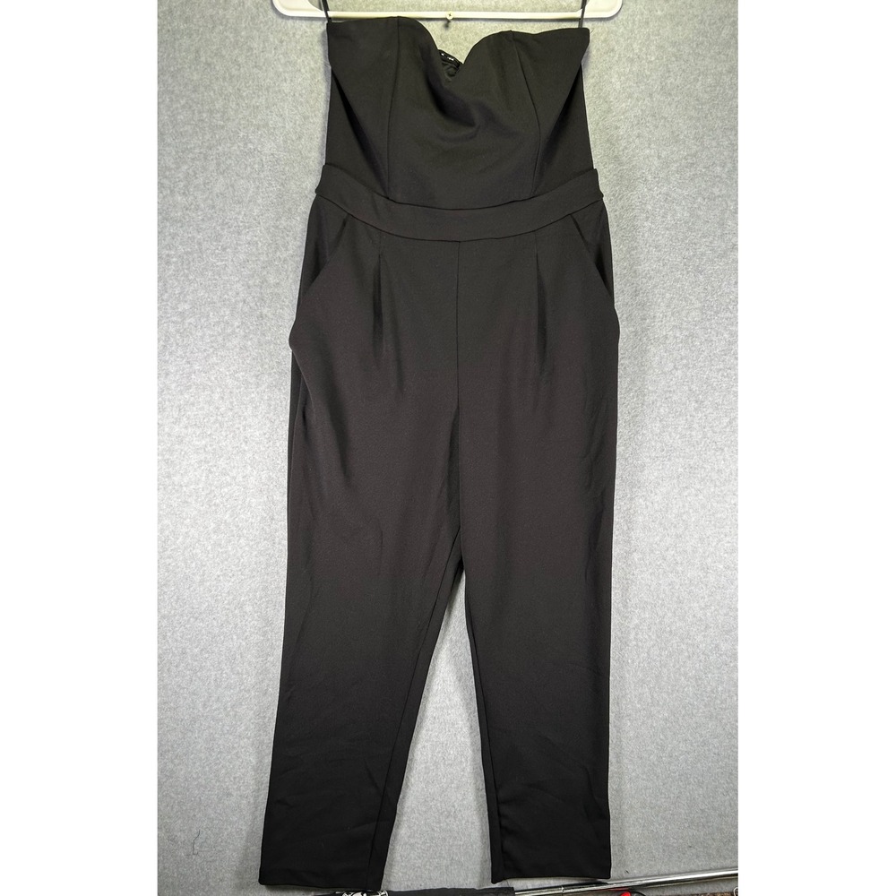 Express Black Strapless Sweetheart Neckline Tapered Leg Jumpsuit Size 8